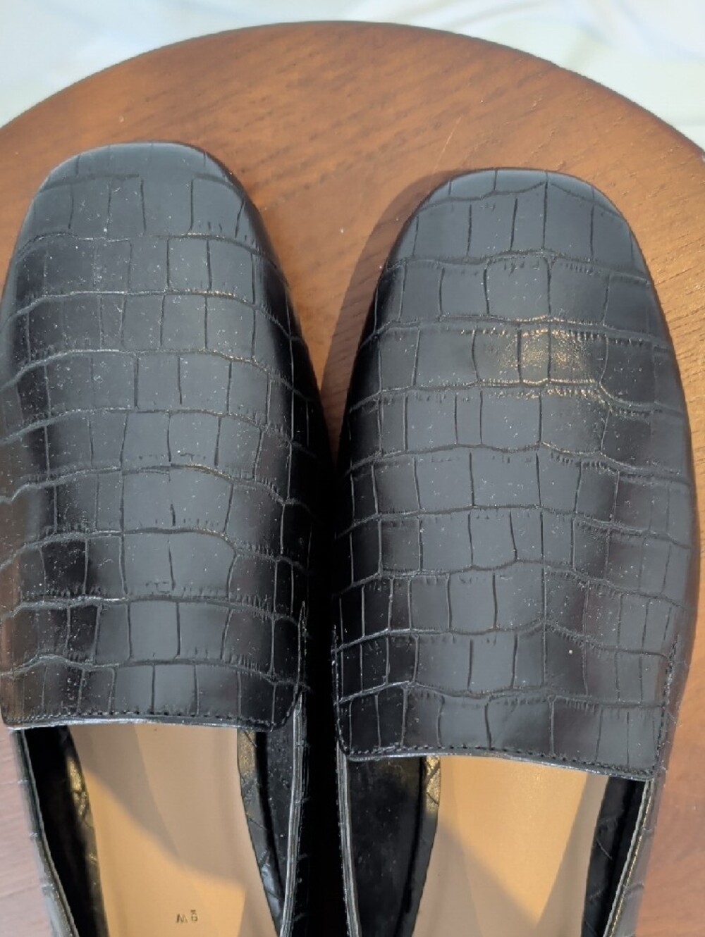 NWT Chic Black Croc-Embossed Pointy Toe Flats – Brand New size 9W - Picture 8 of 12